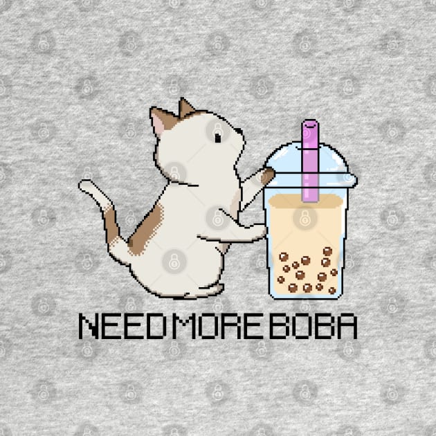 Pixel Kitty Needs More Boba Tea! by SirBobalot